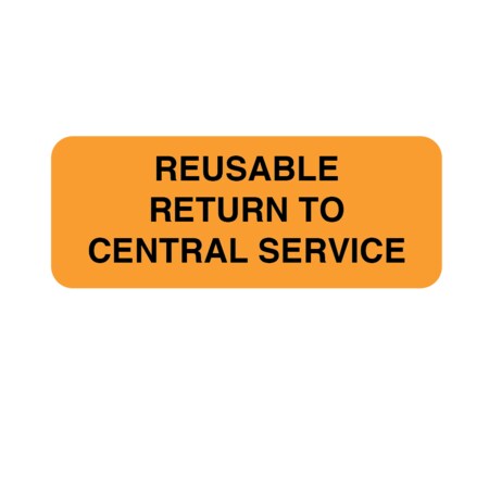 Reusable Return To Central Service 7/8 X 2-1/4 Flr Orange W/Black